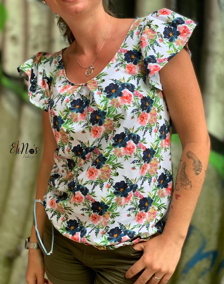 Schnittrebell Amelie Shirt Ebook Gr.34-54 Flügelarm Jersey