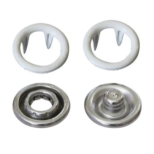 Kam Snaps Metal Snaps Gr. 14 offen-weiss Druckknöpfe 50 Sets