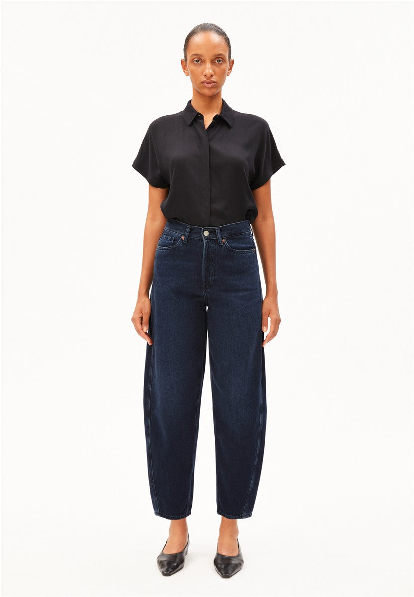 marlowe nature Baarly High Waist Barrel Jean fluid ink Bio