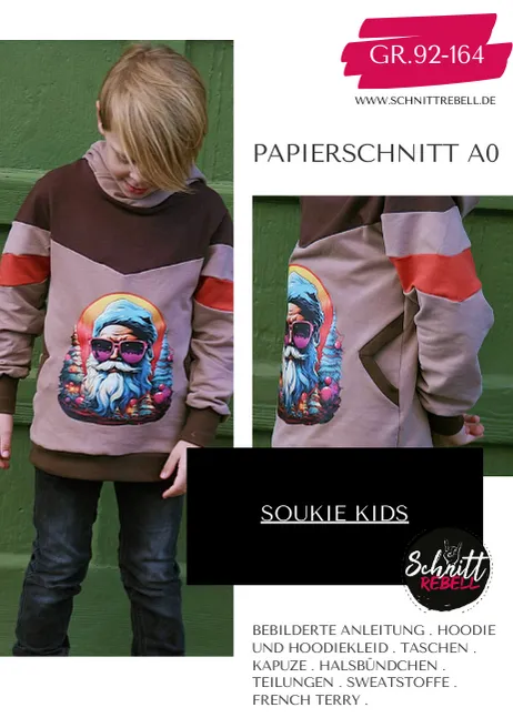 Schnittrebell Soukie Kids Papierschnitt Hoodie Gr. 92-164