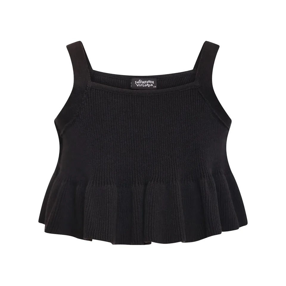 Infantium Victoria Kids Crop Tops Top Schwarz Bio-Baumwolle