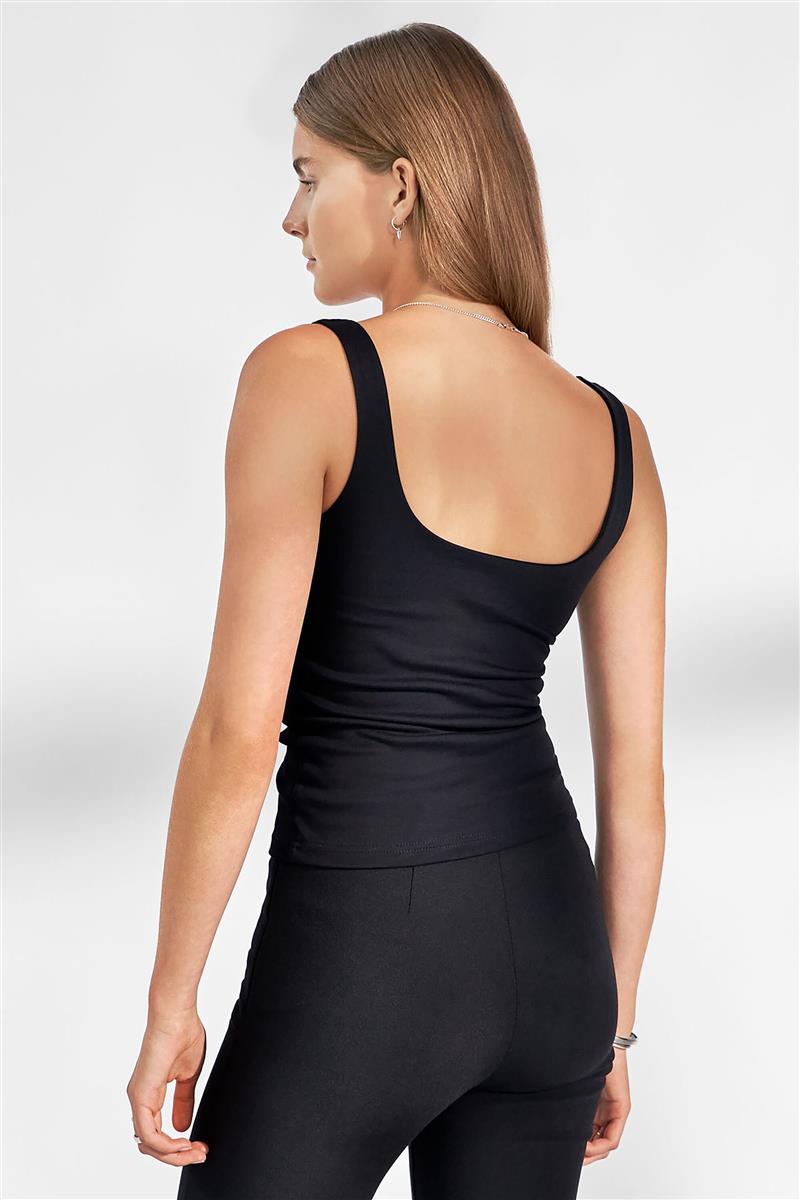marlowe nature Tank Scoop Back Top schwarz Bio-Baumwolle