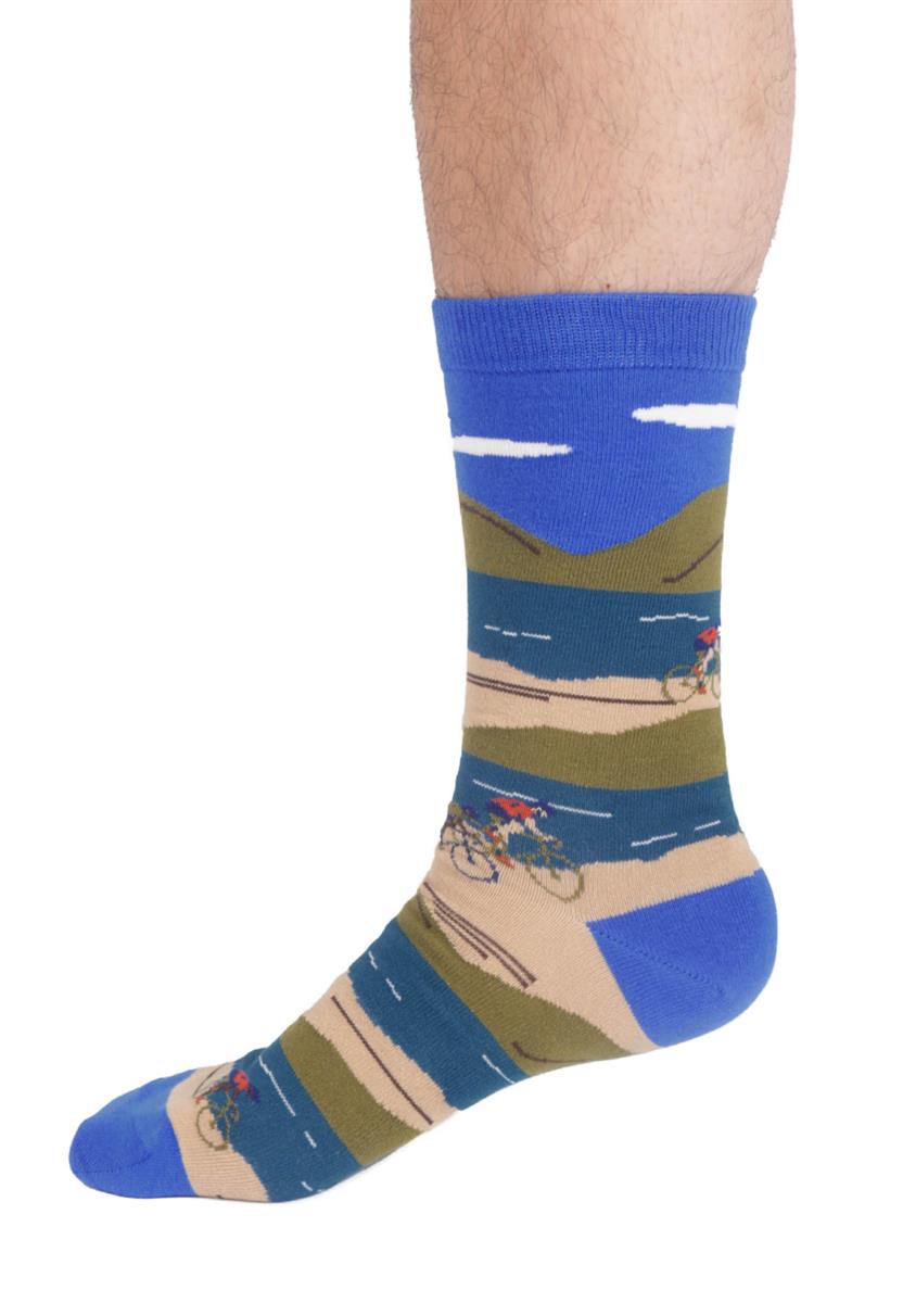 marlowe nature Bike Landscape Crew Socks cobalt blue 41-47