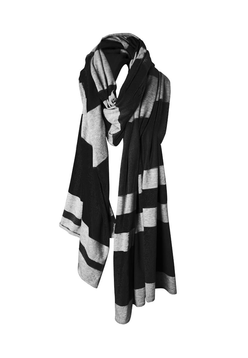 Marlowe Nature Scarf Schal raven Streifen Bio-Baumwolle