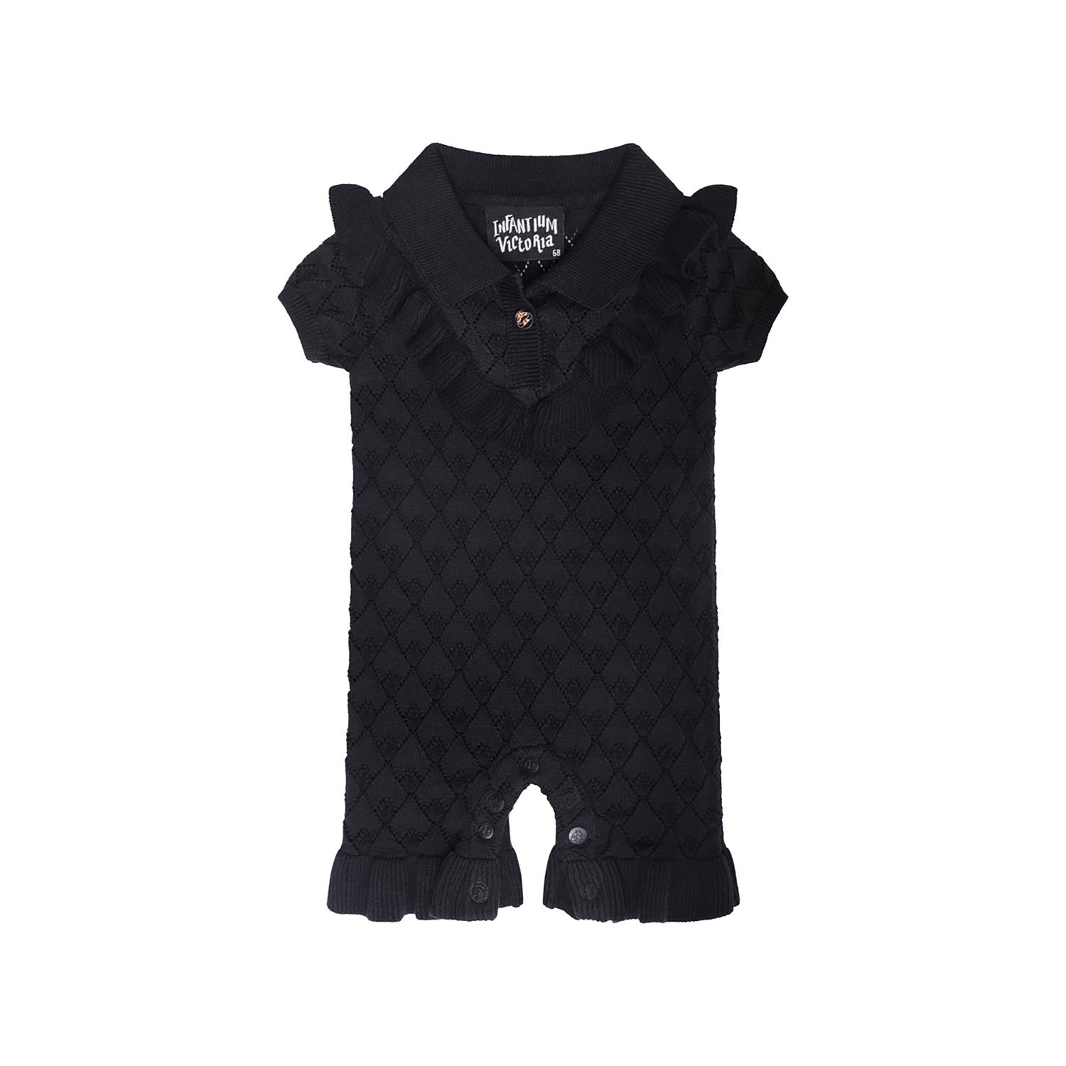 Infantium Victoria Black Baby Onesie Strampler 68-92 Bio-Baumwolle