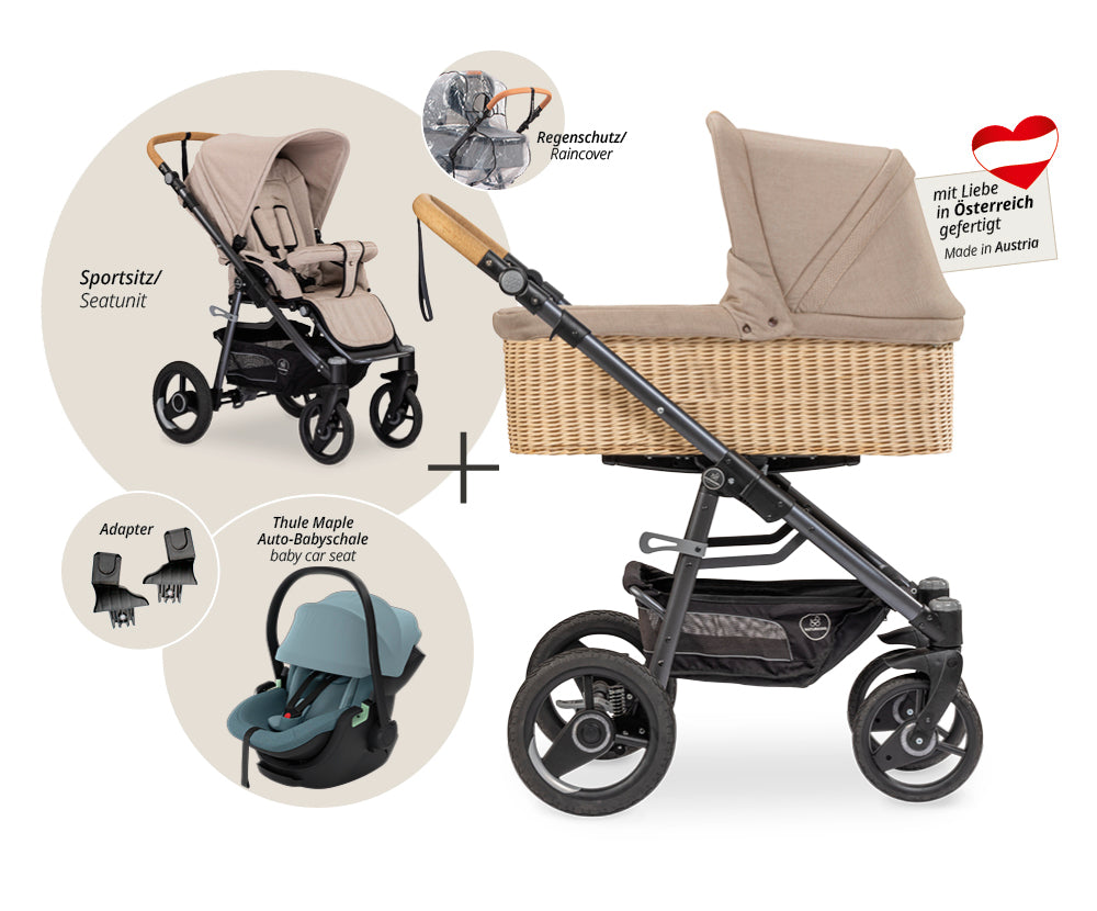 Naturkind Lux Evo 3in1 Kinderwagen mit Babykorb