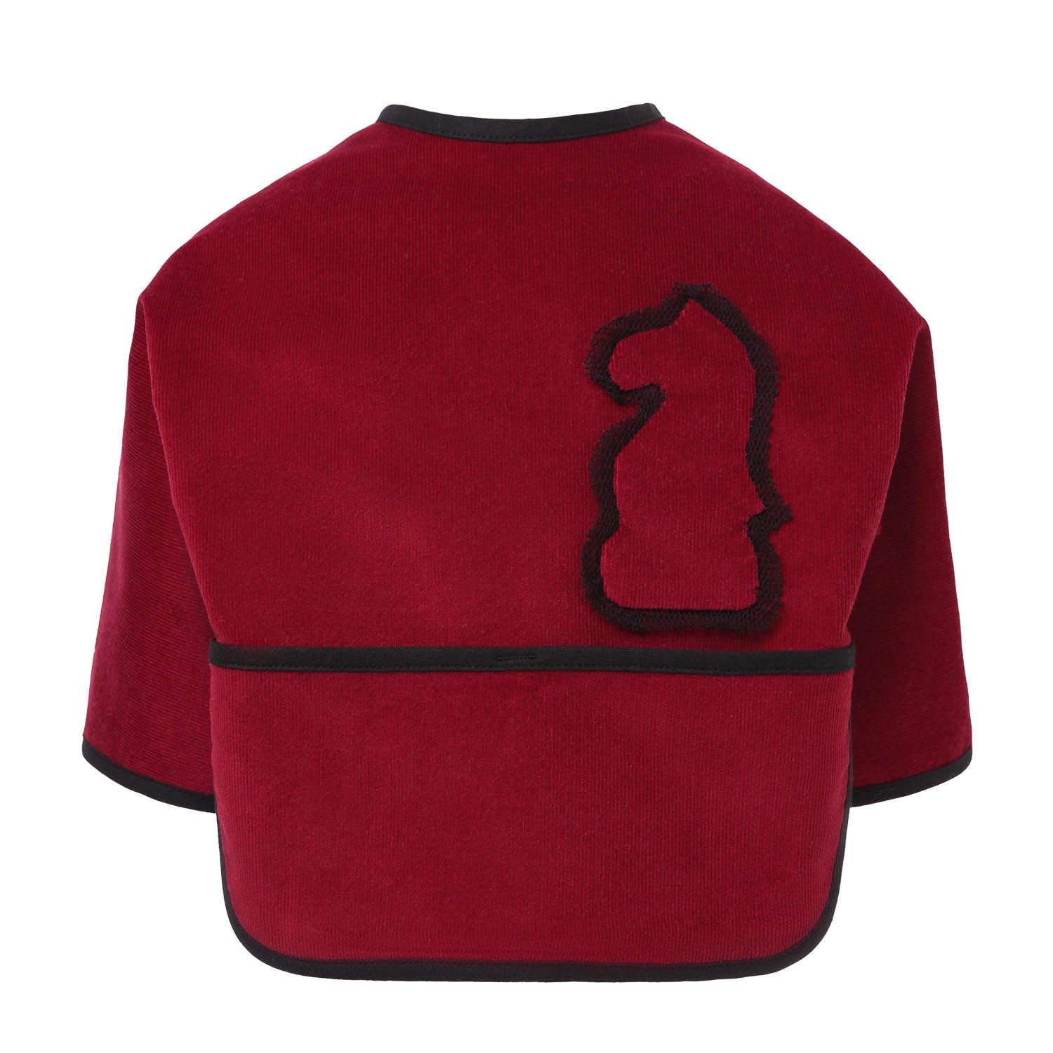 Infantium Victoria Red Corduroy Bib Lätzchen Rot Cord 68