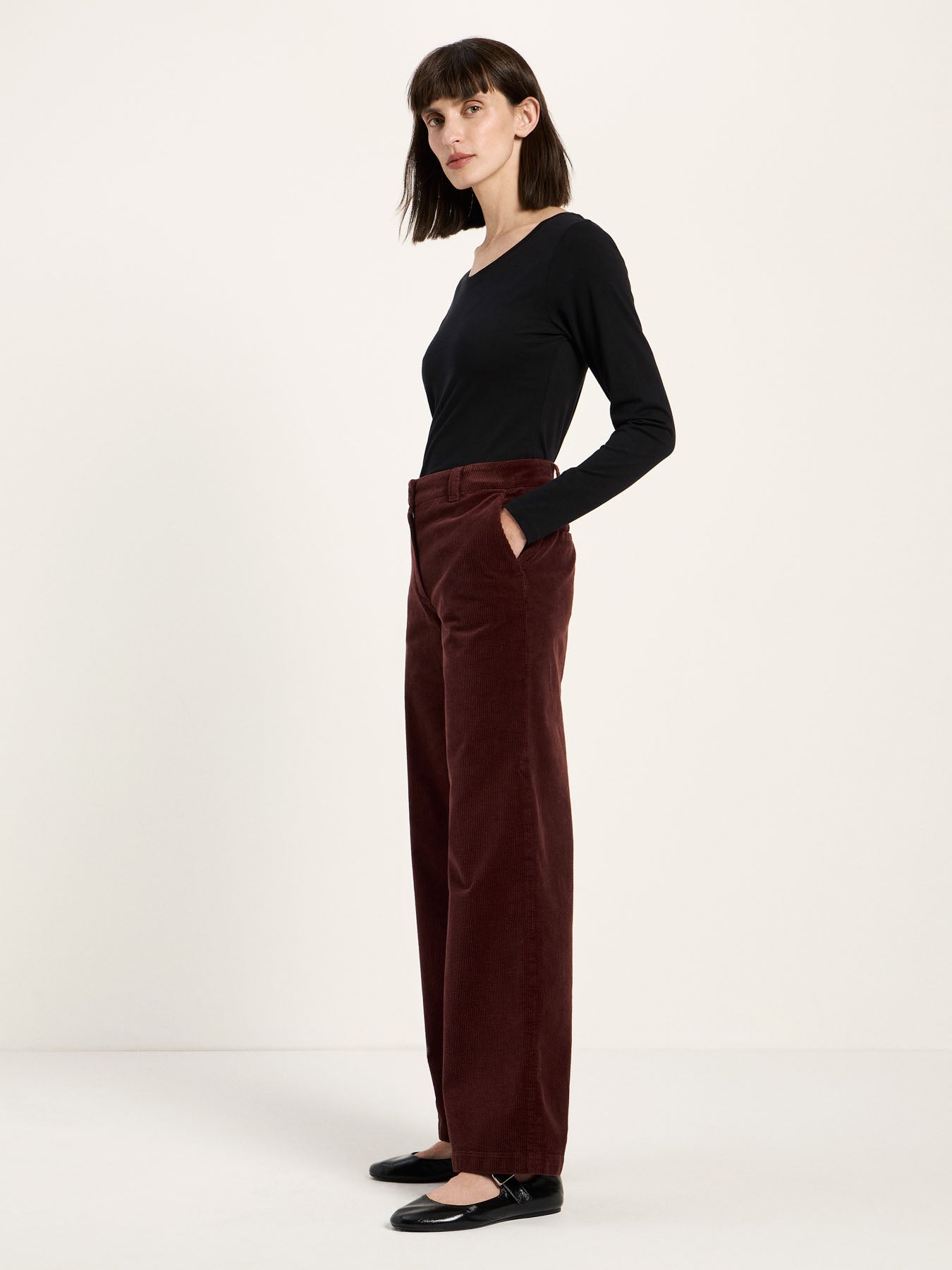marlowe nature Kord Marlenehose Cordhose bitter chocolate Bio