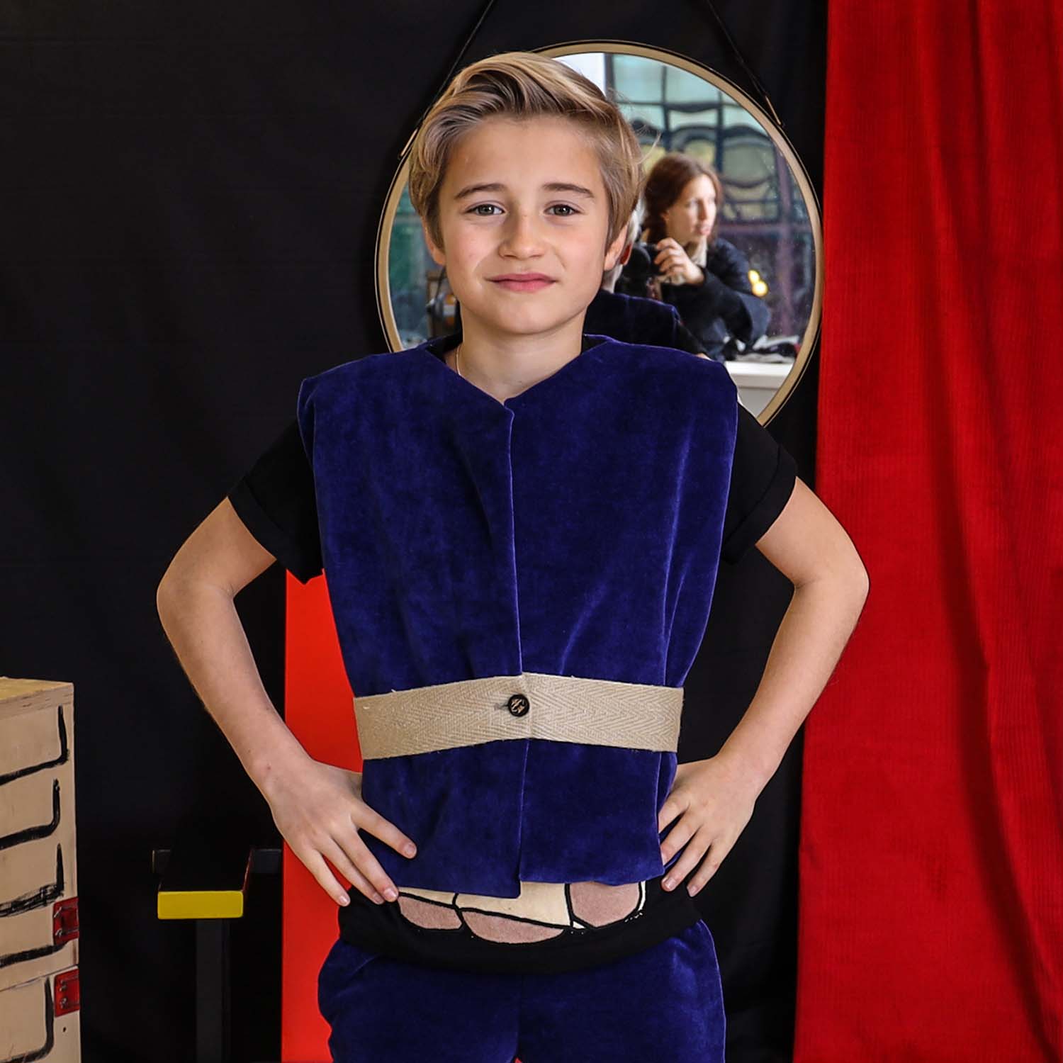 Infantium Victoria Royal Blue Velvet Kinderweste blau 128