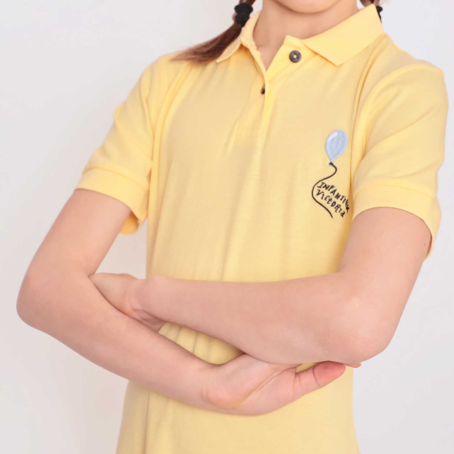 Infantium Victoria Polo Kleid Mädchenkleid Gelb Gr. 116 Bio