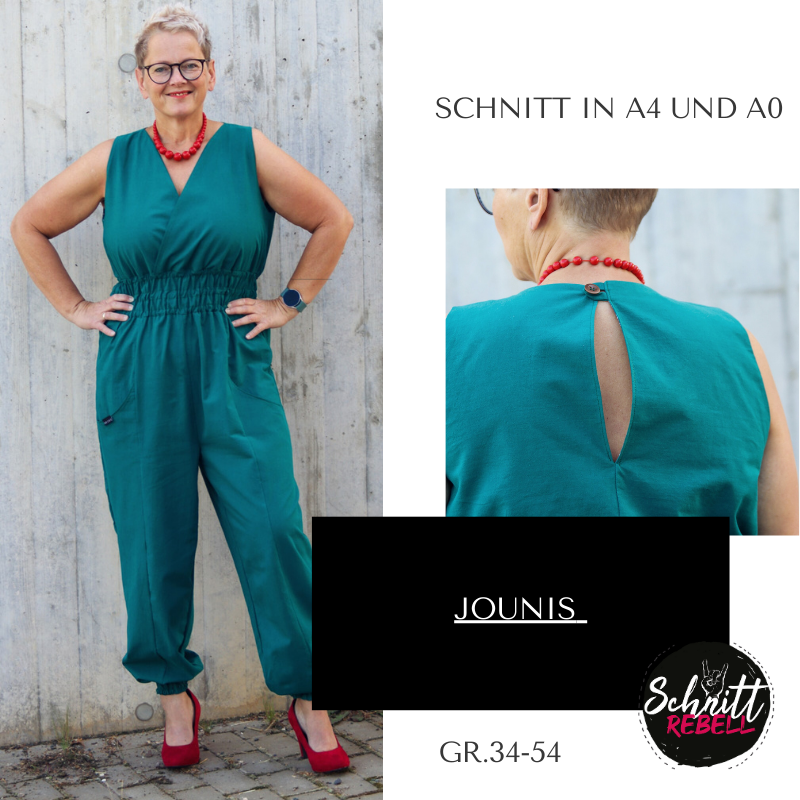 Schnittrebell Ebooks Jumpsuit Jounis Schnittmuster Gr.34-54 Webware