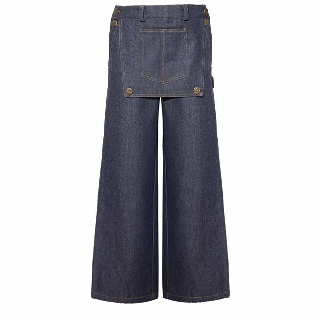 Infantium Victoria Flare Jeans Hose blau mit Klappe