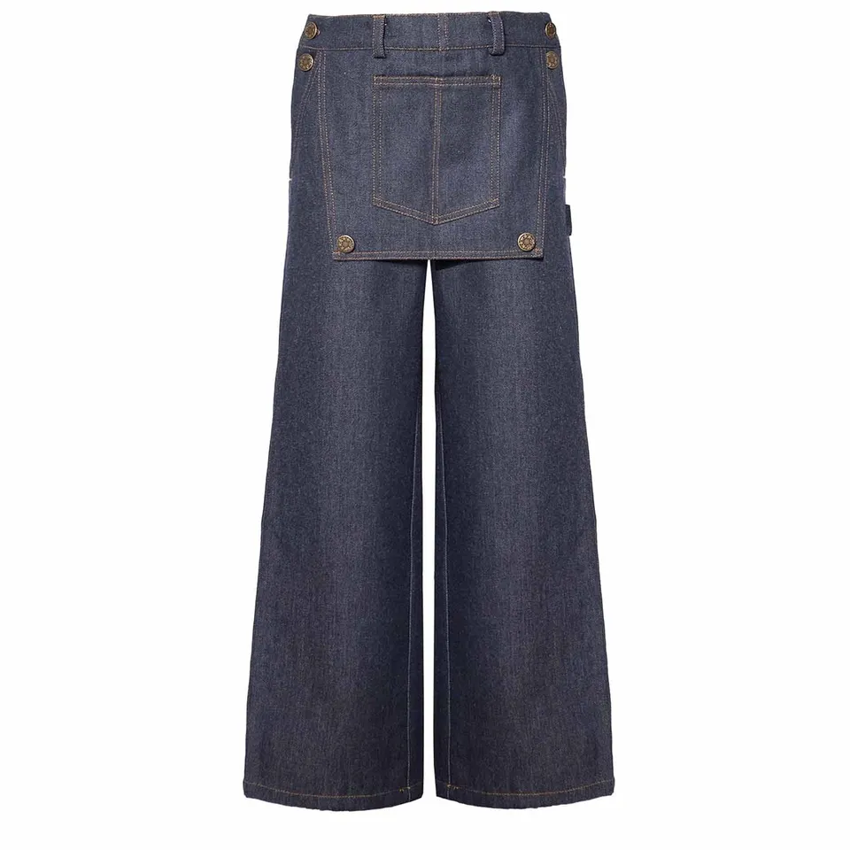 Infantium Victoria Flare Jeans Hose blau mit Klappe