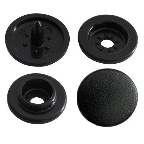 Kam Snaps Plastic Snaps Druckknöpfe B05 Black Größe 24 matt 50 Sets