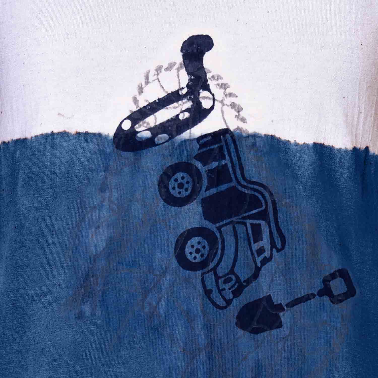 Infantium Victoria Artisanal T-Shirt Kinder Indigo Blockprint