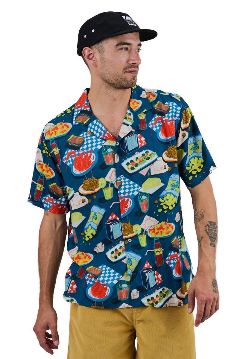 marlowe nature Chiringuito Aloha Shirt Blue Hemd blue Ecovero