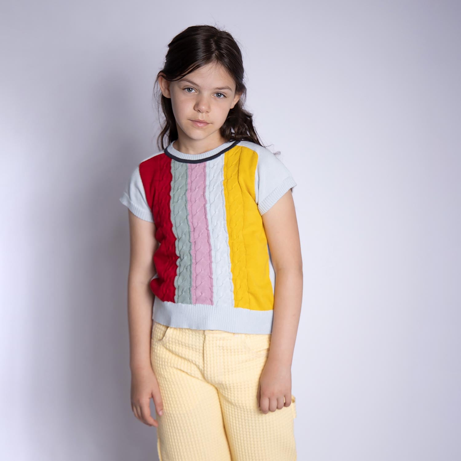 Infantium Victoria Cable Knit Top Stricktop Blau Bio Gr 128