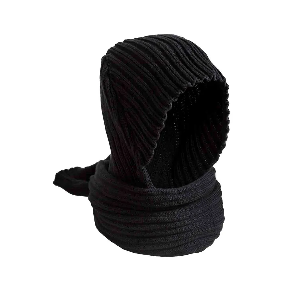 Infantium Victoria Hat-Scarf Mütze schwarz M Baumwolle