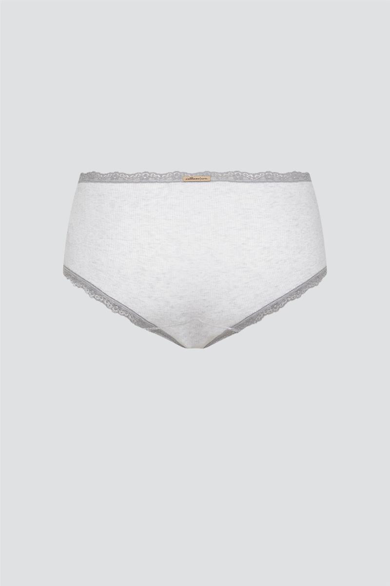 marlowe nature Pants Hose ecru-melange Bio-Baumwolle Rippen