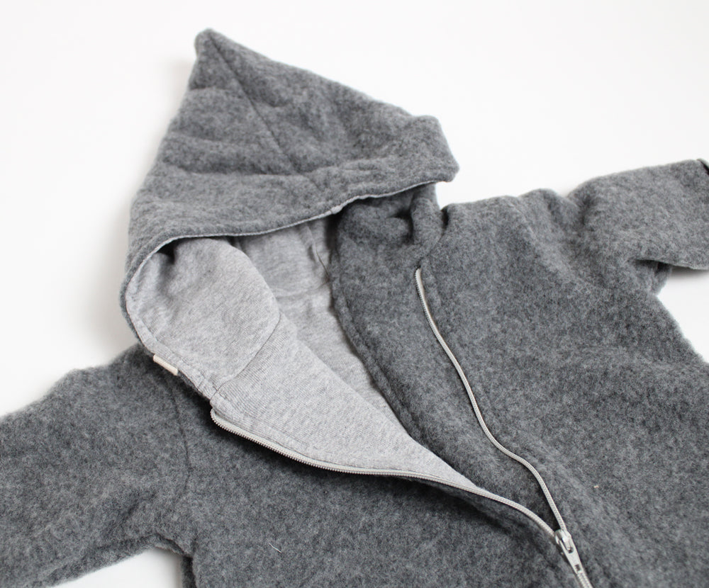 Naturkind Bekleidung Wollfleece Overall Grau 62/68 GOTS