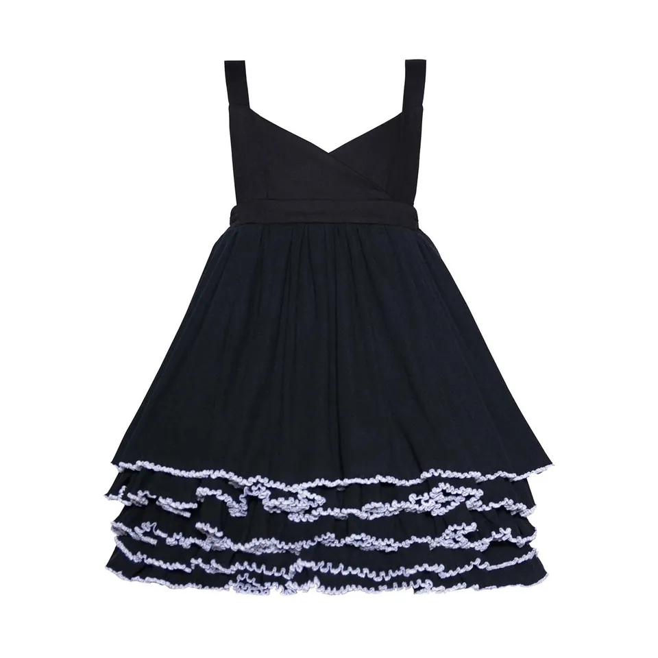 Infantium Victoria Schwarzes Kleid Mädchen Festkleid Baumwolle