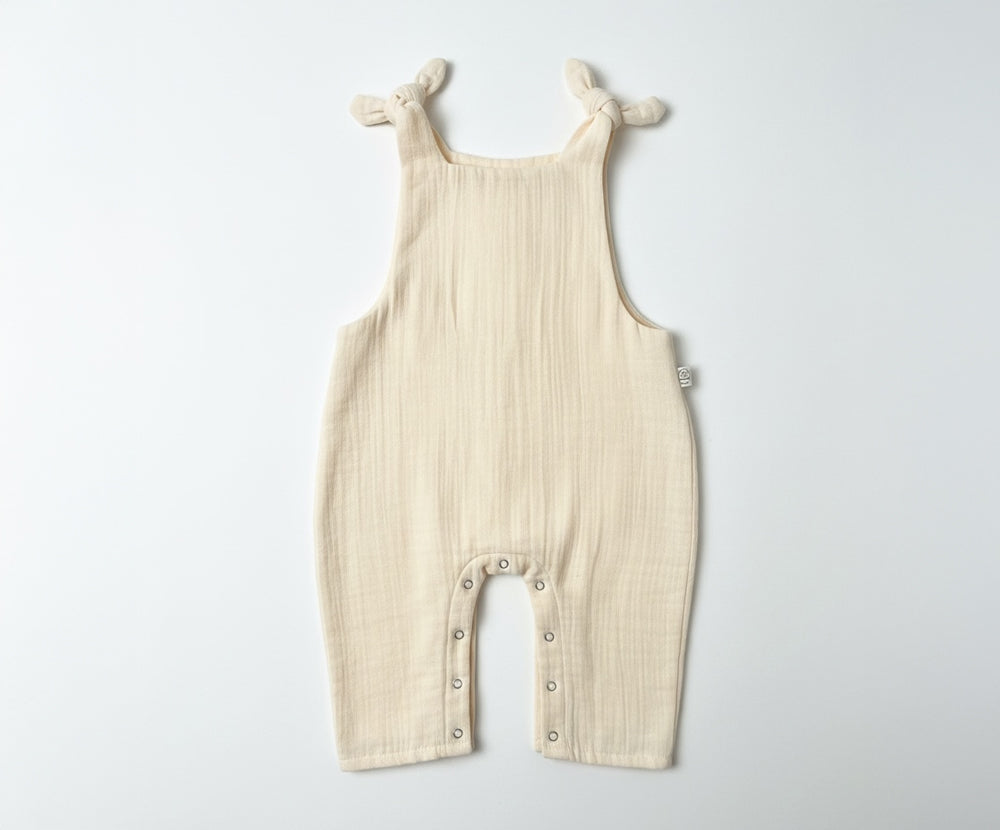 Naturkind Musselin Latzhose lang Babyhose Navy Baumwolle GOTS