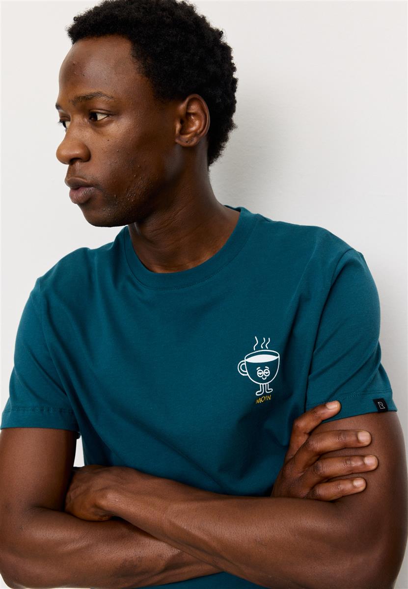 Marlowe Nature Agave Moin T-Shirt Deep Teal Bio