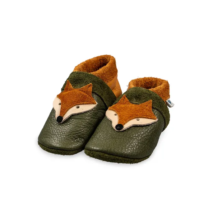 Pantolinos Plus Fuchs Barfußschuhe khaki Naturleder