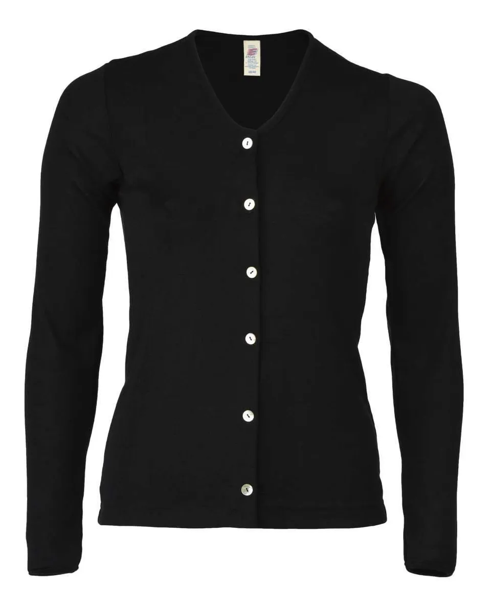 Engel Natur Cardigan Strickjacke malve Bio-Wolle Seide 7 Knöpfe