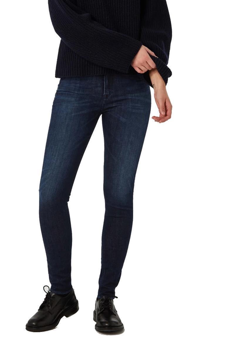marlowe nature Christina High Jeans gorbi blue worn Bio-Baumwolle
