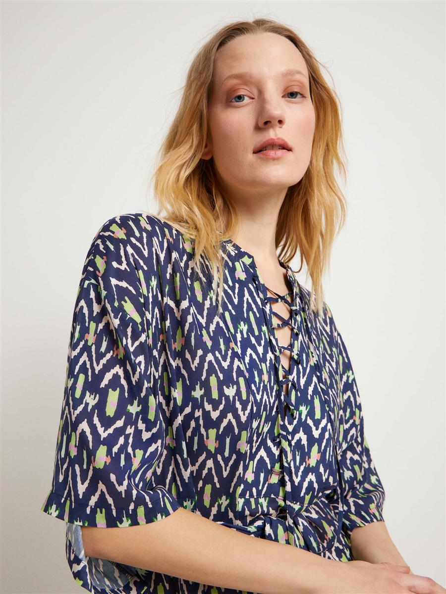 Marlowe Nature Kaftankleid ikat print Kleid night blue 42 Seide