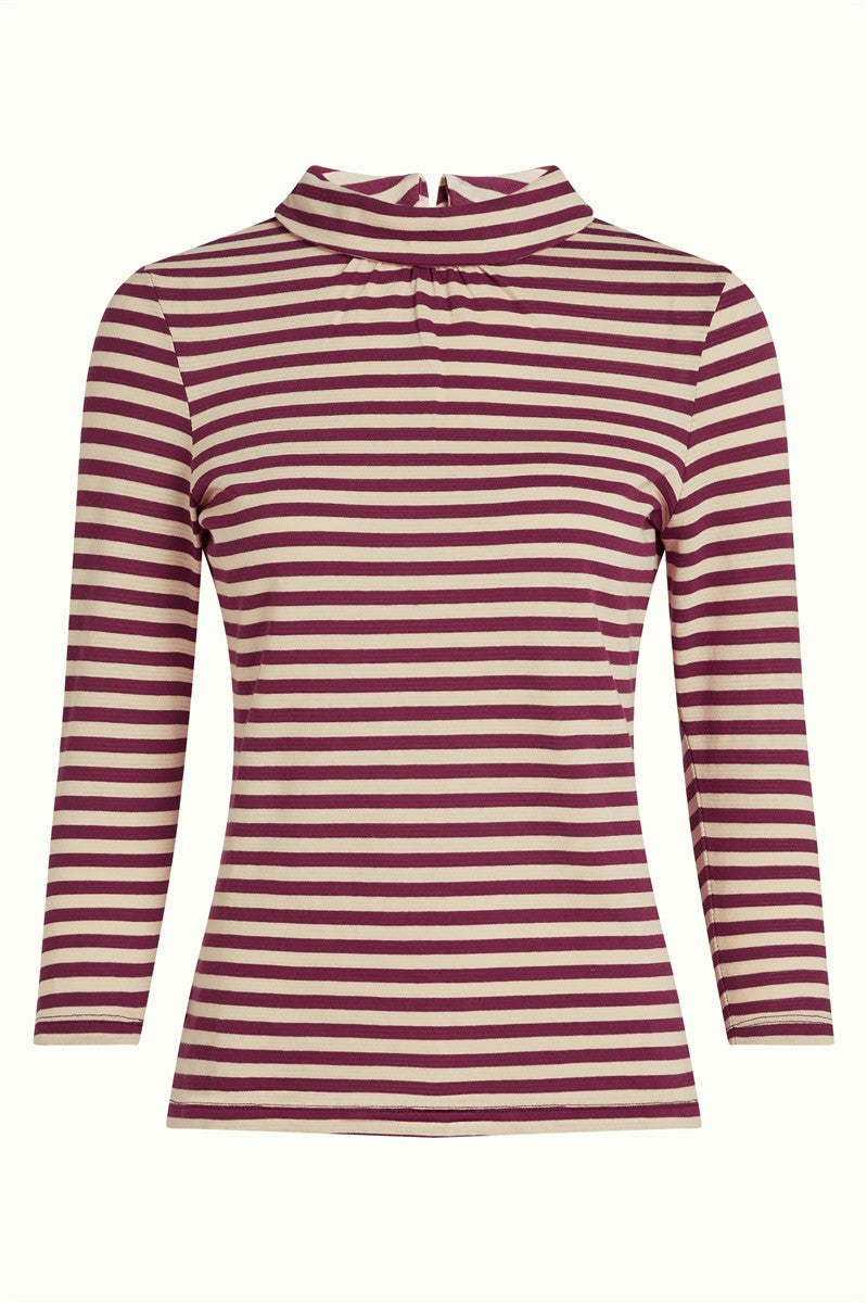 marlowe nature Dita Top Chopito Stripe Shirt cabernet red Bio
