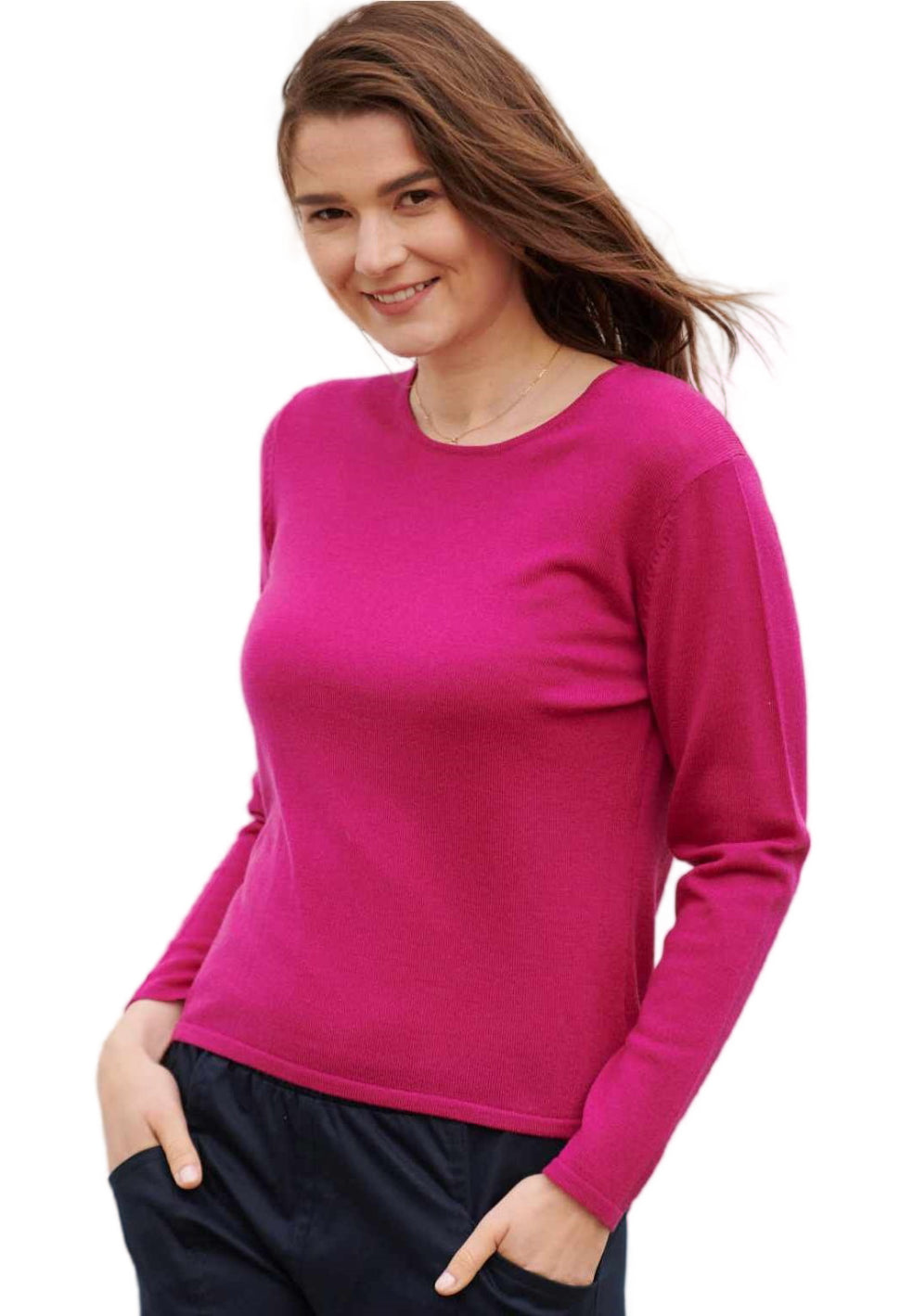 marlowe nature Rundhalspullover Pullover weiß Bio-Merinowolle
