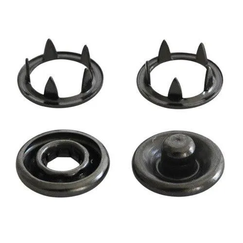 Kam Snaps Metal Snaps Gr.14 Druckknöpfe Gunmetal 50er