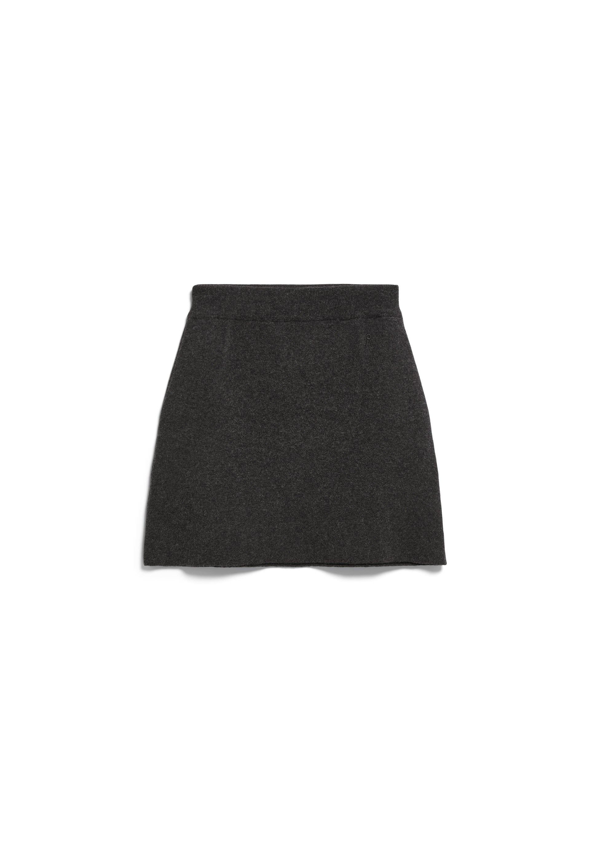 Armedangels Cotton-Wool Mini Strickrock Steel Melange Wolle