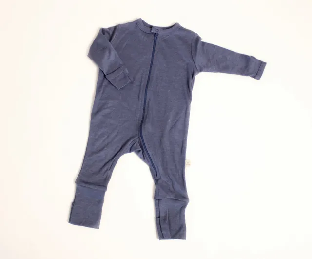 Naturkind Wolle Seide Pyjama GOTS Ecru 62/68 mit Zipp