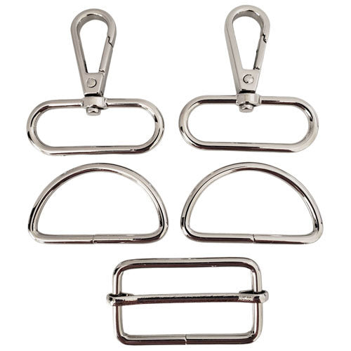 Kam Snaps Bag Hardware Gurtband Set 5-tlg 38mm Silber