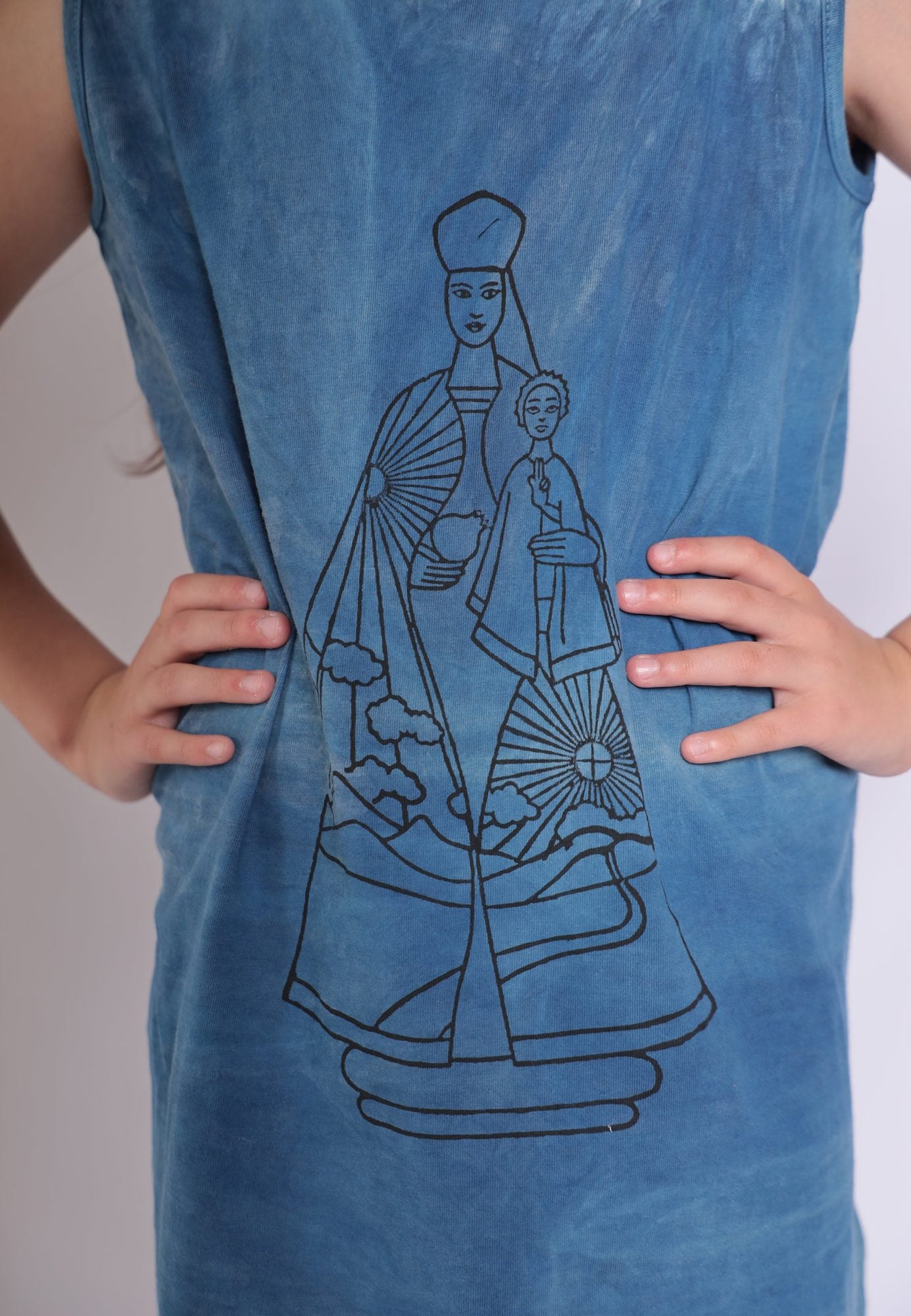 Infantium Victoria Artisanal T-Shirt Dress Kleid Indigo Baumwolle