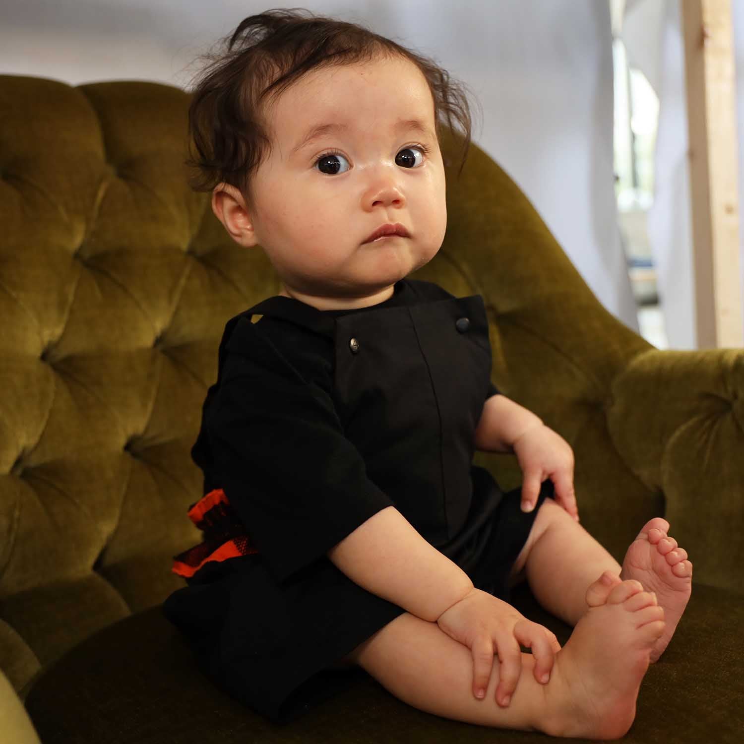 Infantium Victoria Baby Playsuit Overall schwarz Baumwolle