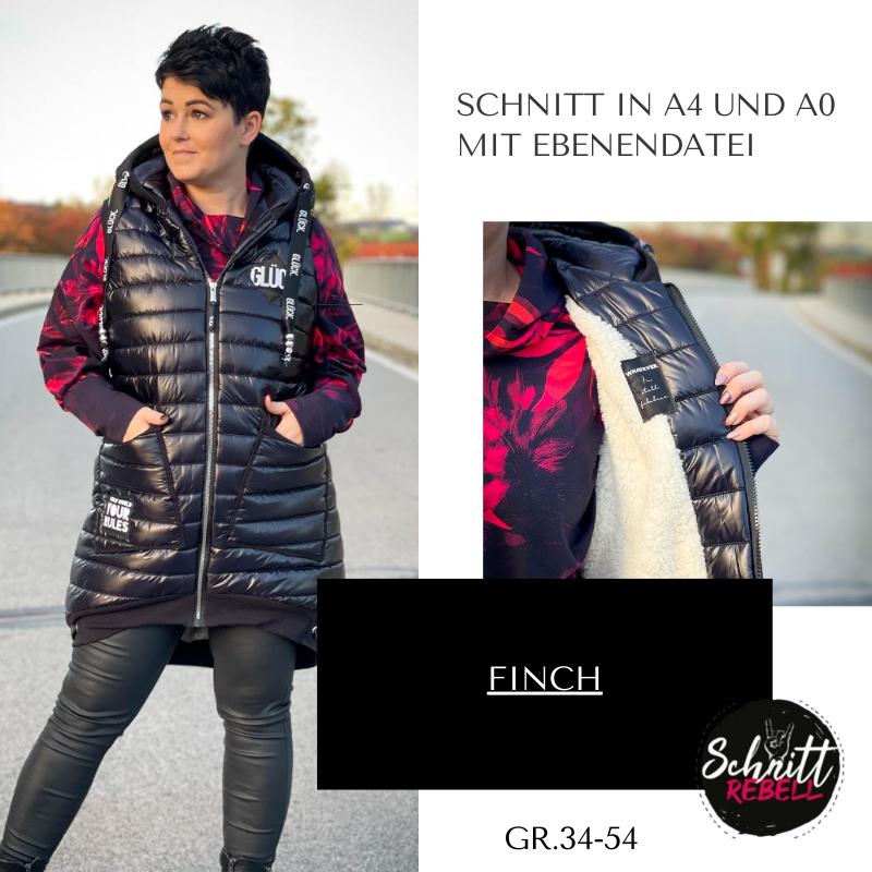 Schnittrebell Finch Gr. 34-54 Ebook Weste Damen Stepper