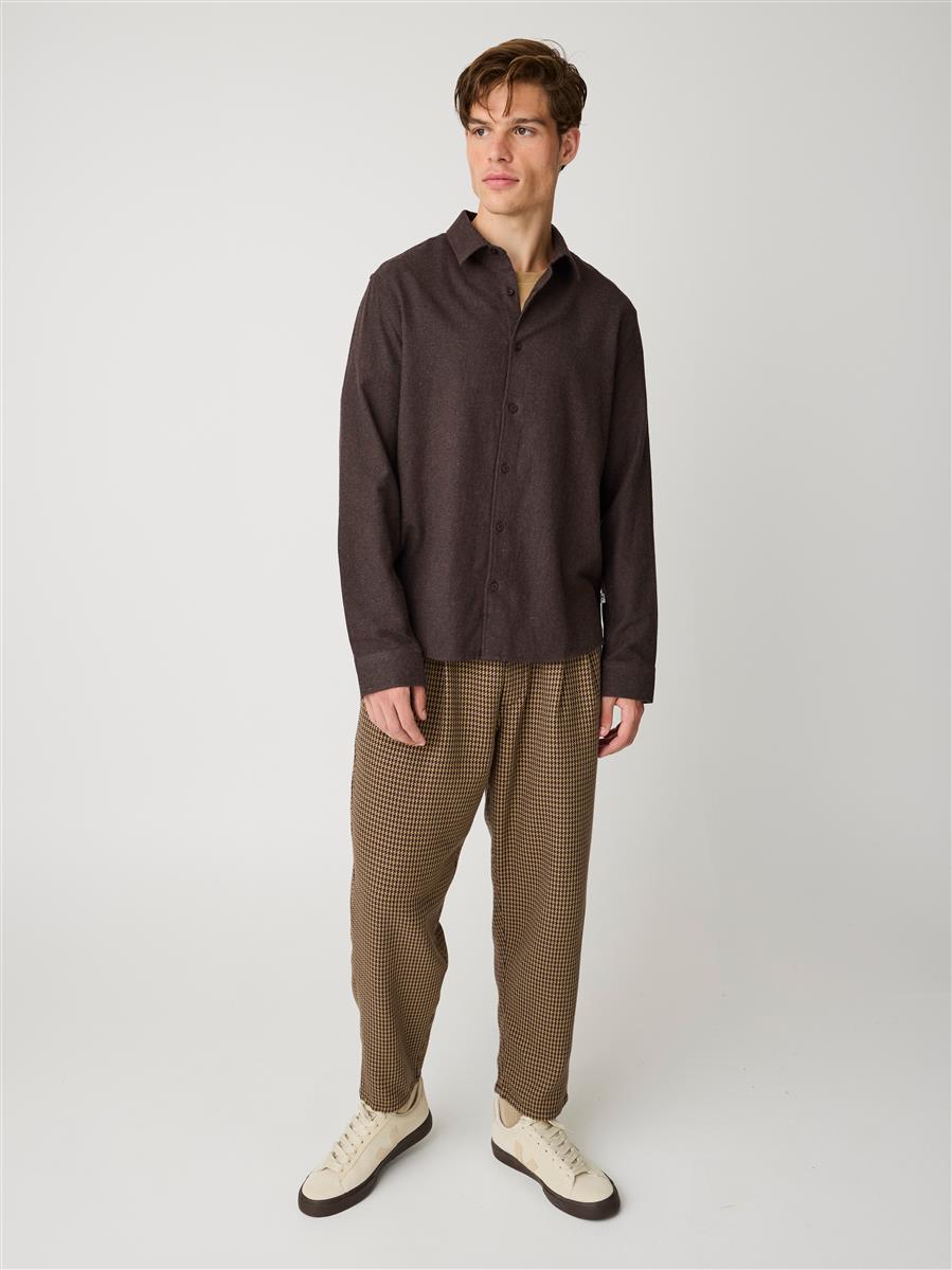 Marlowe Nature Ozone Relaxed Houndtooth Pant Bio-Hose braun
