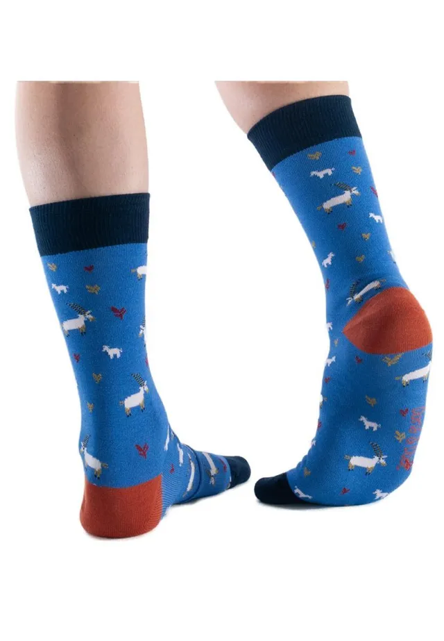 Doris & Dude Goats Socken blue Gr. 35-41 Bambus Bio-Baumwolle