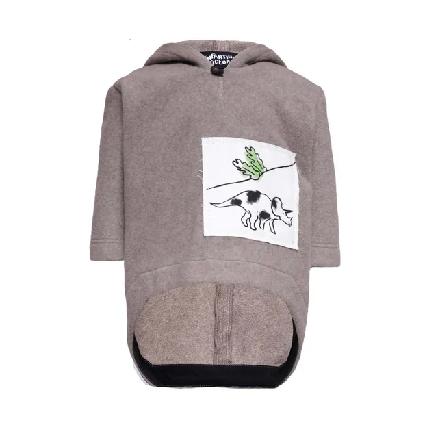 Infantium Victoria Baby Hoodie Beige Baumwollfleece Dino 80