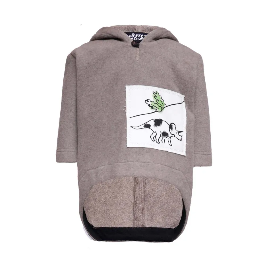 Infantium Victoria Baby Hoodie Beige Baumwollfleece Dino 80