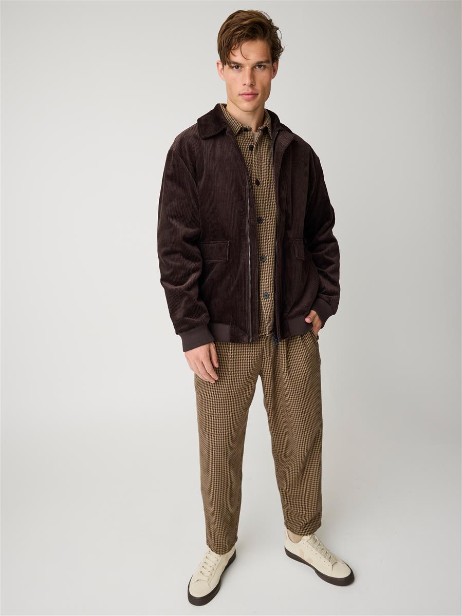 marlowe nature Loose Houndtooth Overshirt dark brown M