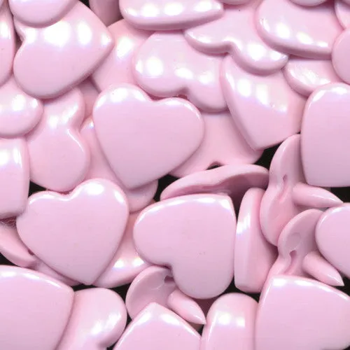 Kam Snaps Plastic Snaps B18 Druckknöpfe Herz pastellrosa 50 Sets