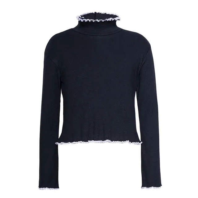 Infantium Victoria Black Turtleneck Top Rollkragen schwarz Baumwolle
