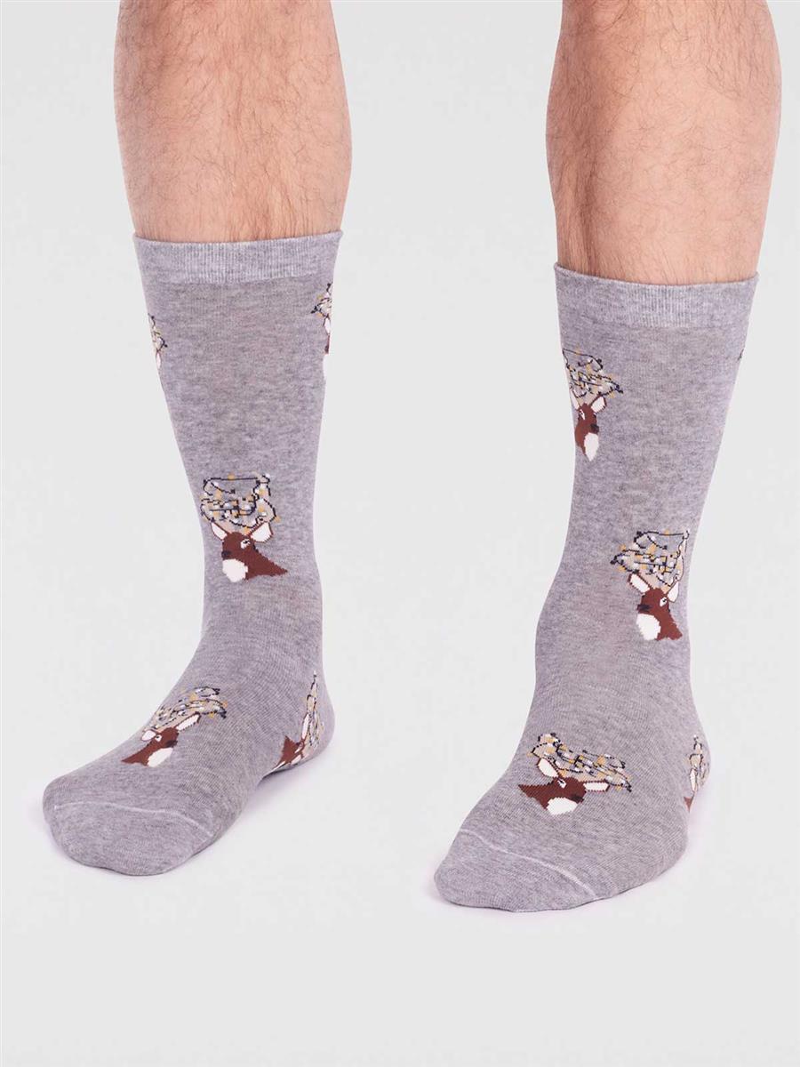 marlowe nature Celyn Christmas Stag Socks bright red 41-46