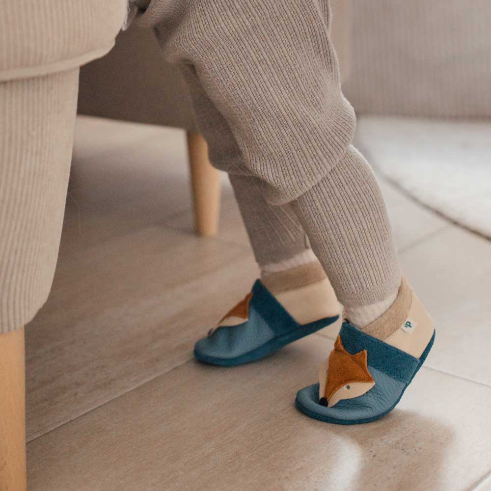 Pantolinos Fuchs Barfußschuhe Naturleder Tiermotiv