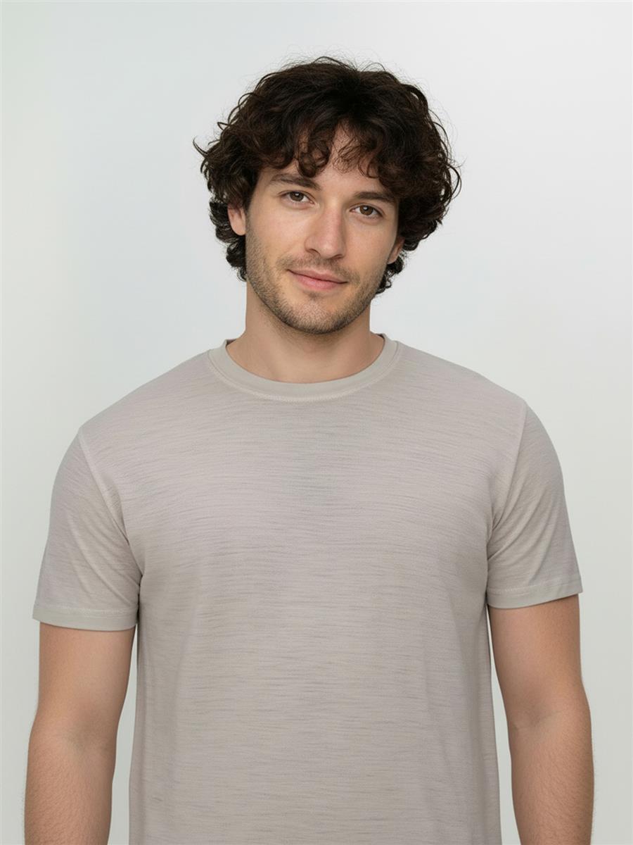 Greenbomb Basic Loom Merino-Shirt sandstone S